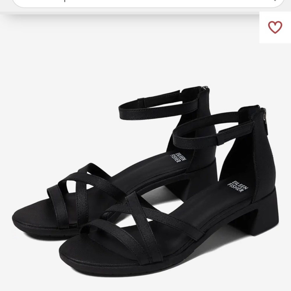 NWOT Eileen Fisher Leather Noni Block Heel Sandal